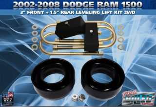 2002 2008 Dodge RAM 1500 3 Front 1 5 Rear Full Leveling Lift Kit 2WD