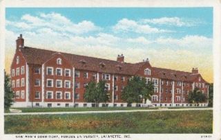 Lafayette Indiana New Mens Dormitory Purdue Postcard
