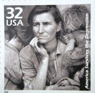 Dorothea Lange Photography Depression 30s Migrant Mother Postage Stamp