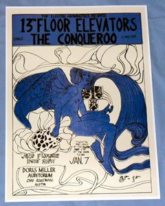  Elevators Concert Poster Dorris Miller Auditorium Austin 1967