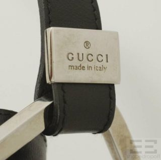 Gucci Black Monogram Canvas Leather Drawstring Bag