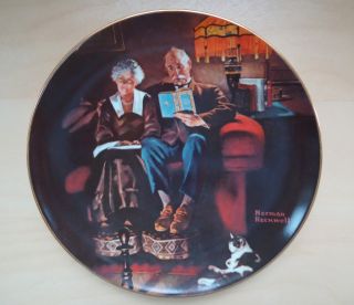   1983 Limited Edition Collectors Plate Norman Rockwell Evenings Ease