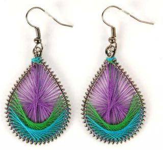 hand woven thread earrings these fine hand crafted dreamcatcher style