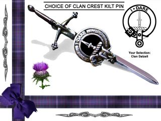Highland Kilt Pin Clans Dalzell Henderson Antique Wedding