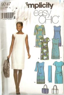 Simplicity Easy Chic Pattern 9747 Misses Dress 3 Lengths Sleeveless