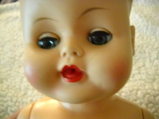 Vtg 19 Rubber Baby Doll Open Close Eyes Drinks Wets JC Great