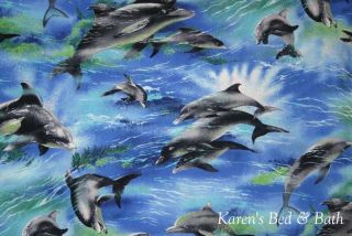 Marine Dolphins Dolphin Sea Ocean Curtain Valance New