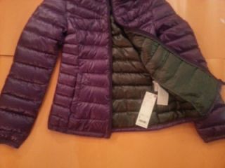 NWT UNIQLO Purple Premium Down Ultra Light Jacket Parka Size S