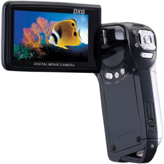 DXG 5B7V HD 1080p Camcorder Waterproof 10 Feet 3 Screen 128MB internal