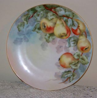 Antique J C Bavaria Germany 81 4 Hand Painted Pears Plate Artist