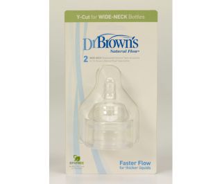 dr brown s y cut wide necked teats twin pack bn