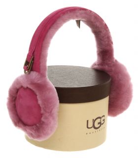 Authentic UGG Australia Double Us Raspberry Rose Shearling Ear Muffs