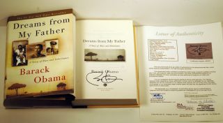 president barack obama signed dreams from my father hardcover book jsa