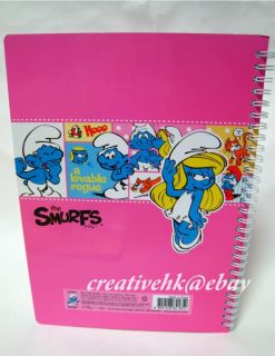 The Smurfs 7 5 x 10 5 Pink Spiral Notebook Stationery