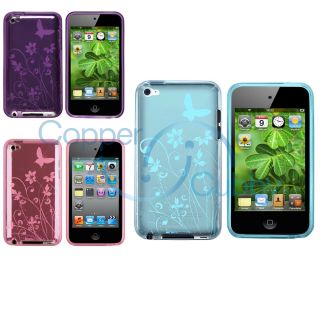 3X Butterfly Rubber Soft Silicone Case Gel for Apple iPod Touch 4 4G