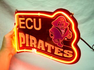 East Carolina ECU Pirates Beer Bar Neon Light Sign SD271
