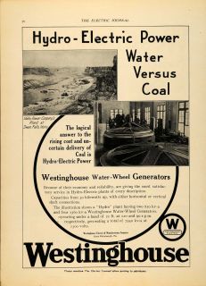 1919 Ad Westinghouse Electric Mfg Water Wheel Generator   ORIGINAL