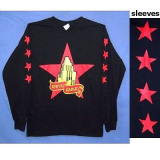Steve Earle Stars Logo 2008 Tour Blk Long Sleeve Shirt 2XL XXL New
