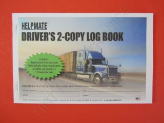 JJ Keller 009 2 Driver`s 2 Copy Log Book with Dvir 31 Duplicate Sets