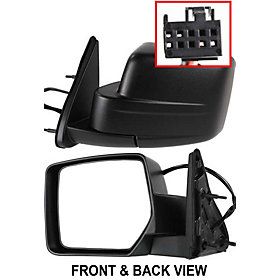  Heated Side View Door Mirror Assembly Drivers Left Manual Fold