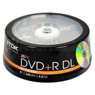 50 New TDK 8x Logo 8 5GB Double Dual Layer DVD R DL Expedited Priority