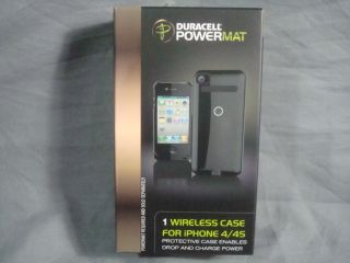 New Duracell Powermat iPhone 4 4S Wireless Charging Case Black RCA4B1