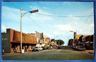 Street View East Tawas Michigan 1970s Cars Vintage Postcard