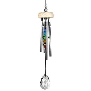 Woodstock Multi Crystal Silver Tuned Wind Chime Prism Feng Shui