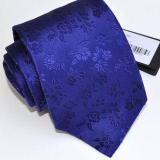 100 New Duchamp Tie Mens Jacquard Silk Purple Floral Tonal Genuine
