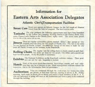  Atlantic City Map and Guide for Eastern Arts Association Convention