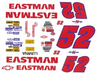 52 Kenny Schrader Eastman Chevy 1 24th 1 25th Scale Waterslide Decals