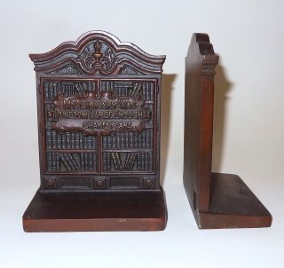 Bradley Hubbard Bronze Bookends Shakespeare Browning Quotation