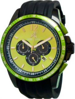 THIS IS A BRAND NEW AUTHENTIC ADEE KAYE MENS GREEN DIAL CHRONOGRAPH