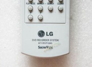 Originals LG DVD RECORDER SYSTEM 6711R1P109G ShowView Remote Control