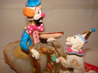 1987 Ron Lee Sculpture Circus Clown w Hot Dog Dog Signed Numbered Hang