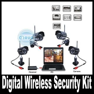  Digital Wireless Video Camera Home Security CCTV System USB DVR