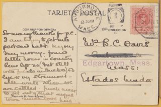 Handstamp Edgartown Mass as Forwarding Address 1916 PC