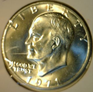 1971 s US Mint BU Dwight D Ike Eisenhower Silver Dollar Hard to Find