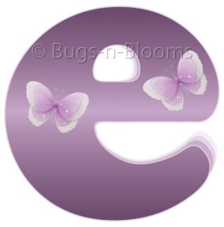 Purple Letter Room Butterfly Decor Wall Stickers Vinyl Name Alphabet