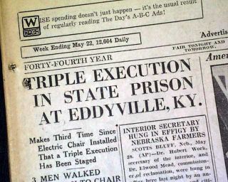 Eddyville KY Kentucky State Penitentiary Old Sparky Electric CHAIR1926