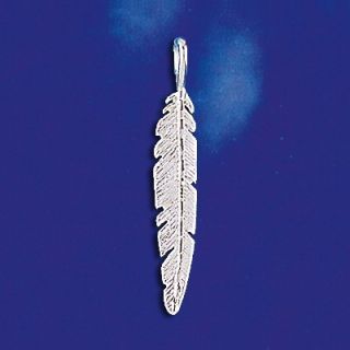 Sterling Silver Eagle Feather Pendant Tribal Indian Design Italian