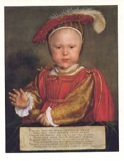 Edward V1 Child 1538 Artist Hans Holbein English Royal 16th Century
