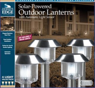 Journeys Edge Outdoor Solar Garden Lights 4 Pack   Get Elegant Accent