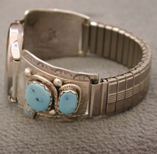 zuni effie c sterling silver turquoise mens watch item w t008 sterling