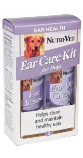Nutri Vet Ear Care Kit HELPS Clean Maintain Healthy Ears Cleanse Dry