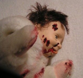 Hungry Little Zombie Baby Bunny Child OOAK Reborn Art Lestat 55 Adsg