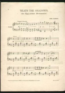  Shadows Irma Barron 1911 Piano Solo Egypt Vintage Sheet Music