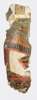 e52 egyptian painted cartonnage sarcophagus fragment £ 62 5 a