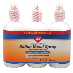 Members Mark Saline Nasal Spray 3 Pack Bottles 9 FL Oz