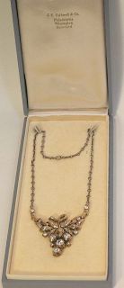  early trifari rhinestone necklace in original j e caldwell co store